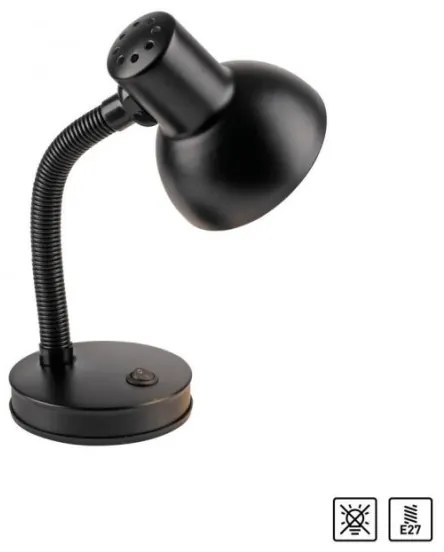 JUST LIGHT. 11080-18 - Lampă de birou flexibilă FLEXI 1xE27/25W/230V, neagră