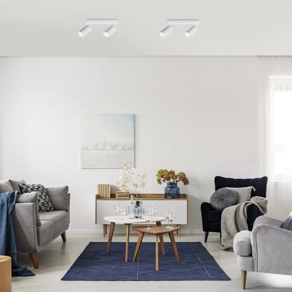 Aplica de perete / tavan cu 2 spoturi directionabile design modern SOLO alb