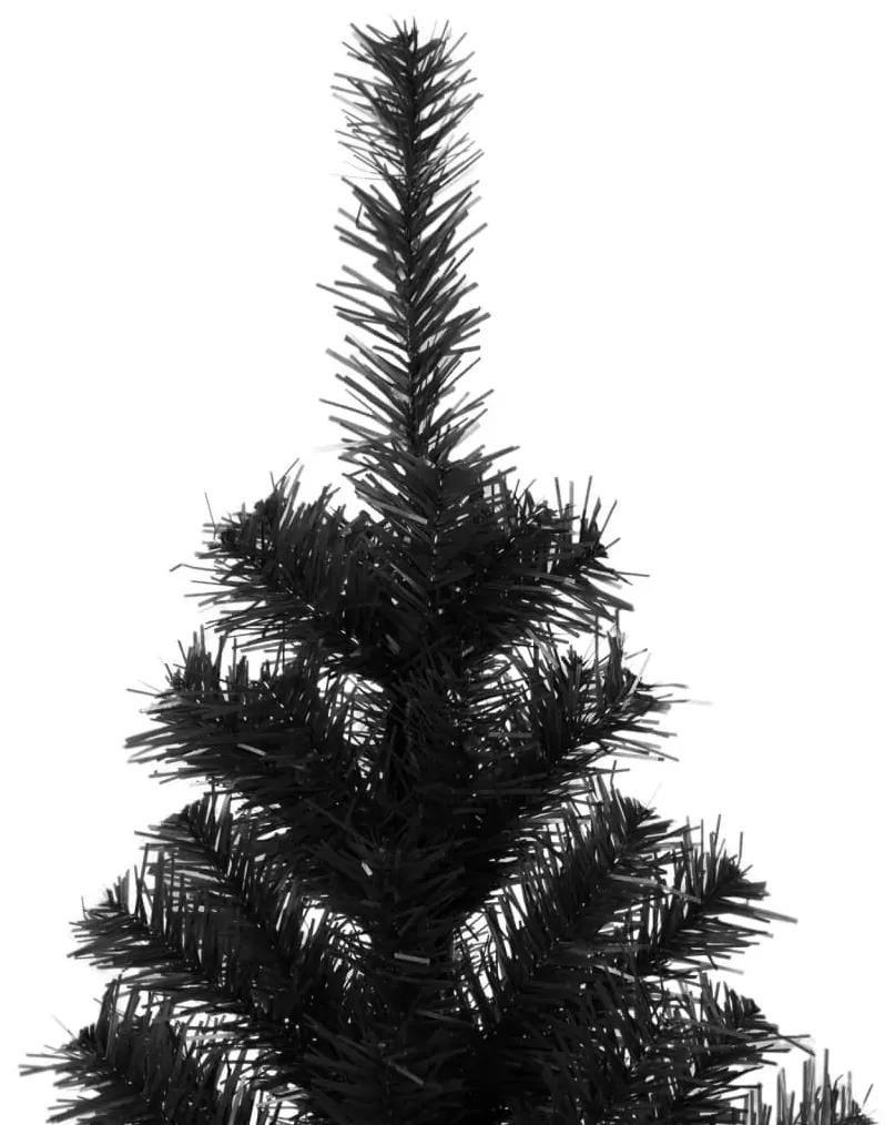 Pom de Craciun artificial cu suport, negru, 180 cm, PVC Negru, 180 cm, 1