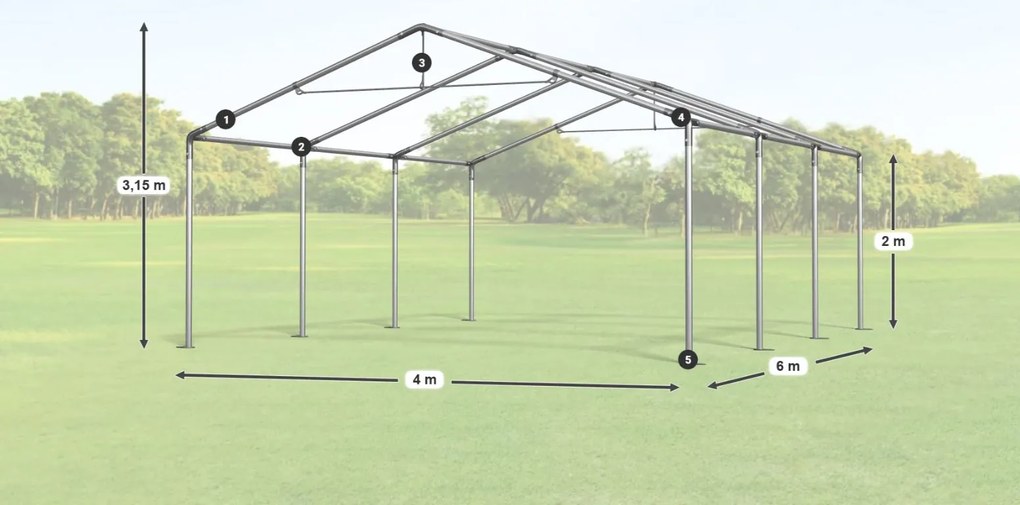 Cort de petrecre 4x6x2m Comfort PE 240g cu plasă împotriva insectelor Summer