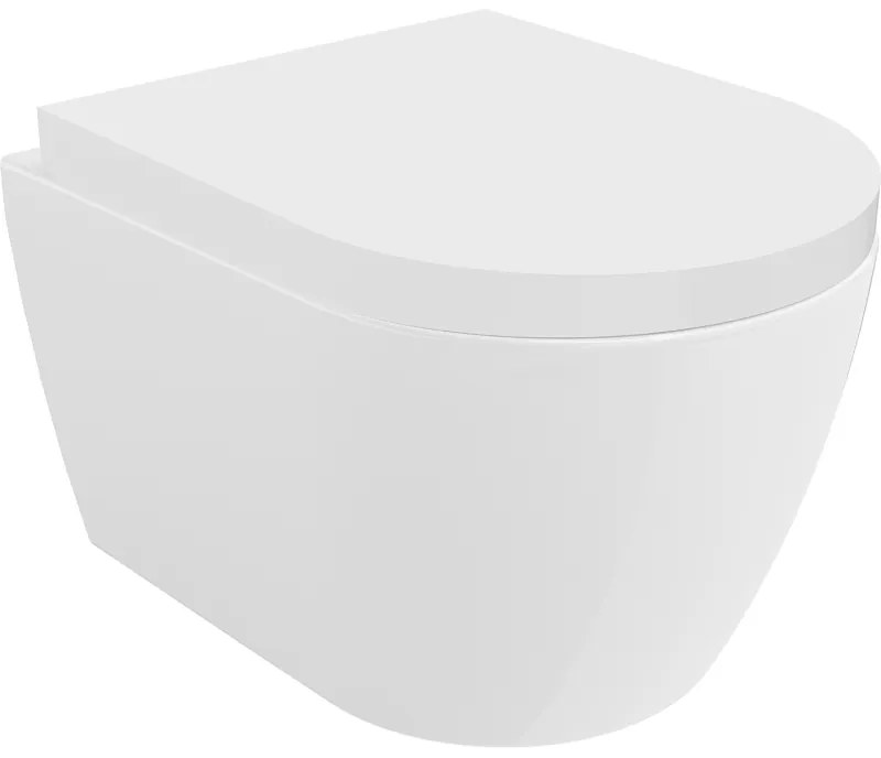 Mexen Carmen vas de toaletă Rimless cu capac gros cu închidere lentă , duroplast, Albă - 30880200