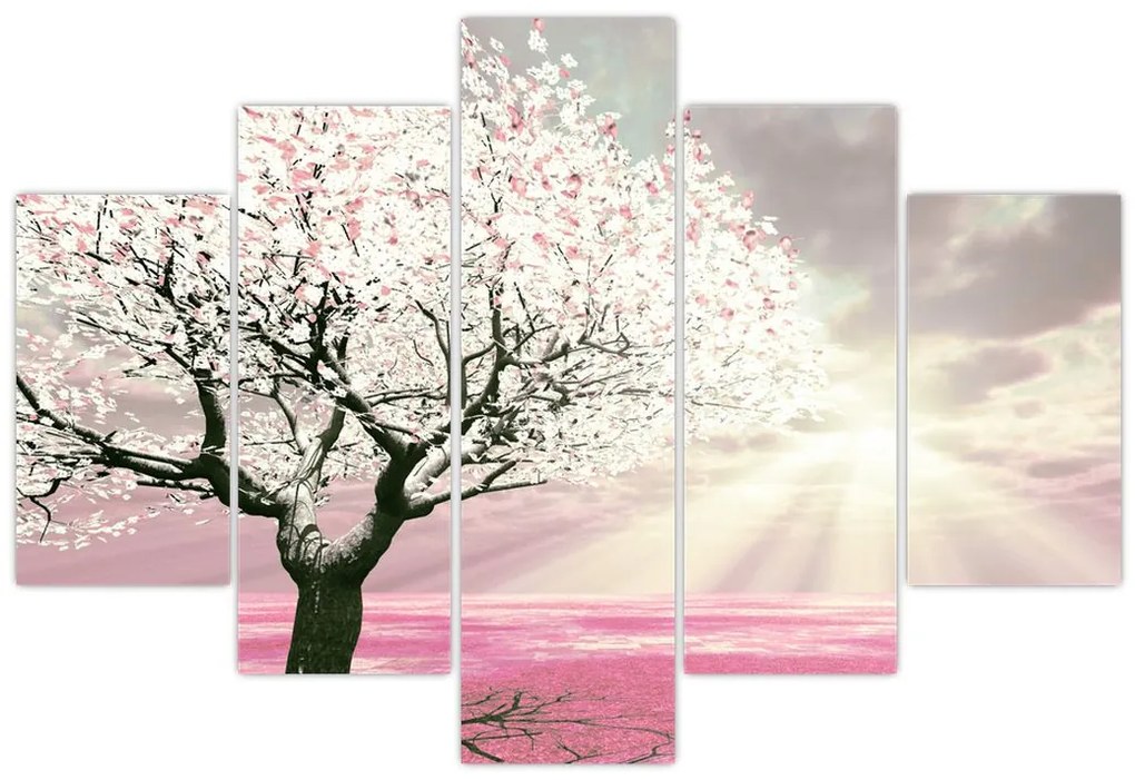 Tabloul copacului roz (150x105 cm)