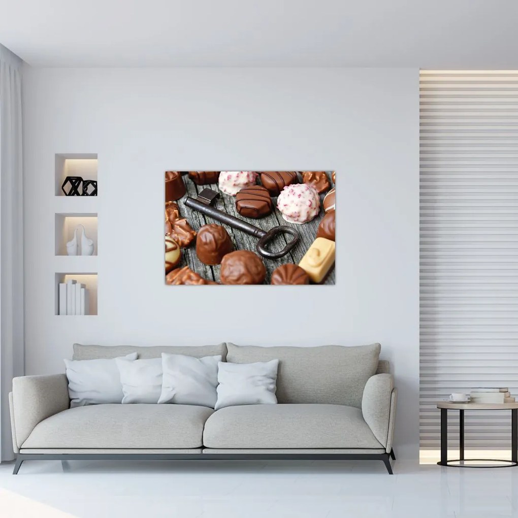 Tablou cu ciocolată și chei (90x60 cm)