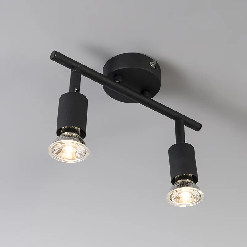 Spotlight industrial negru inclinabil cu 2 lumini - Jeany