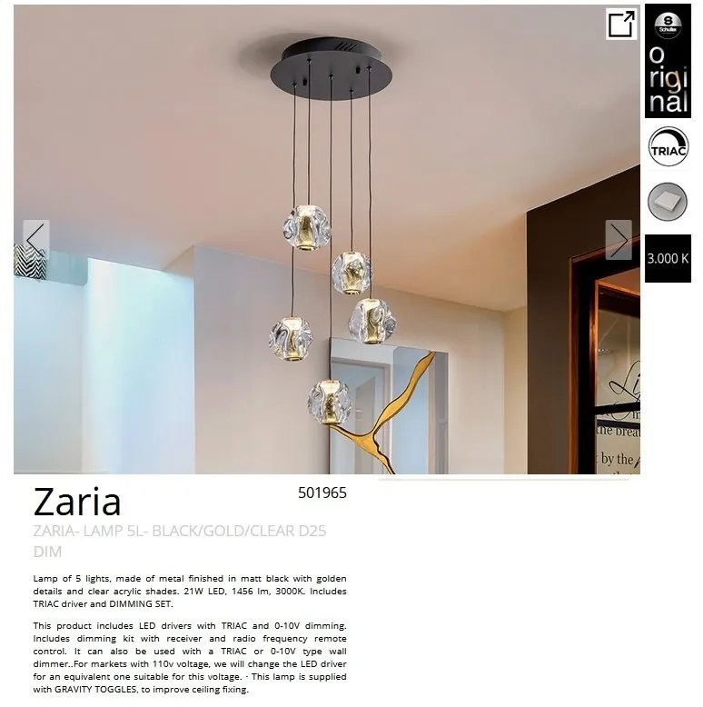 Lustra LED suspendata design decorativ modern Zaria 5L