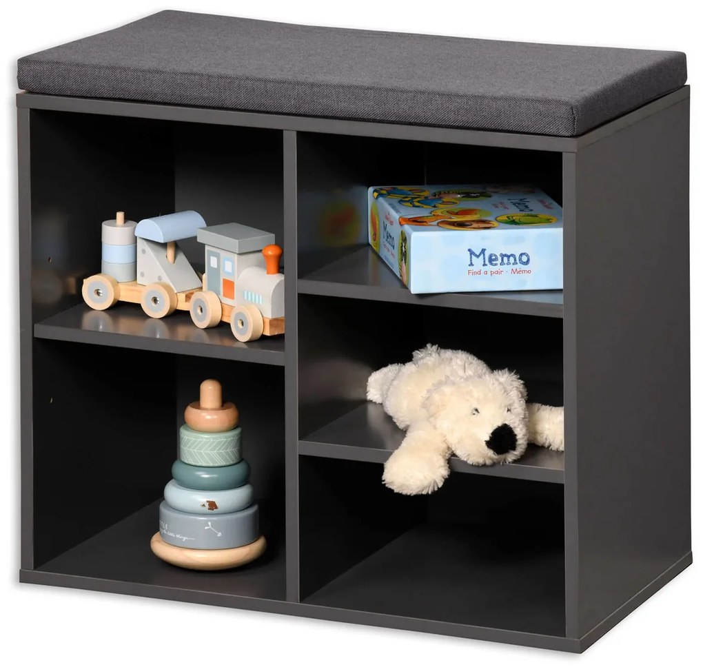 Dulap pantofi cu scaun, 5 compartimente, MDF, Kesper