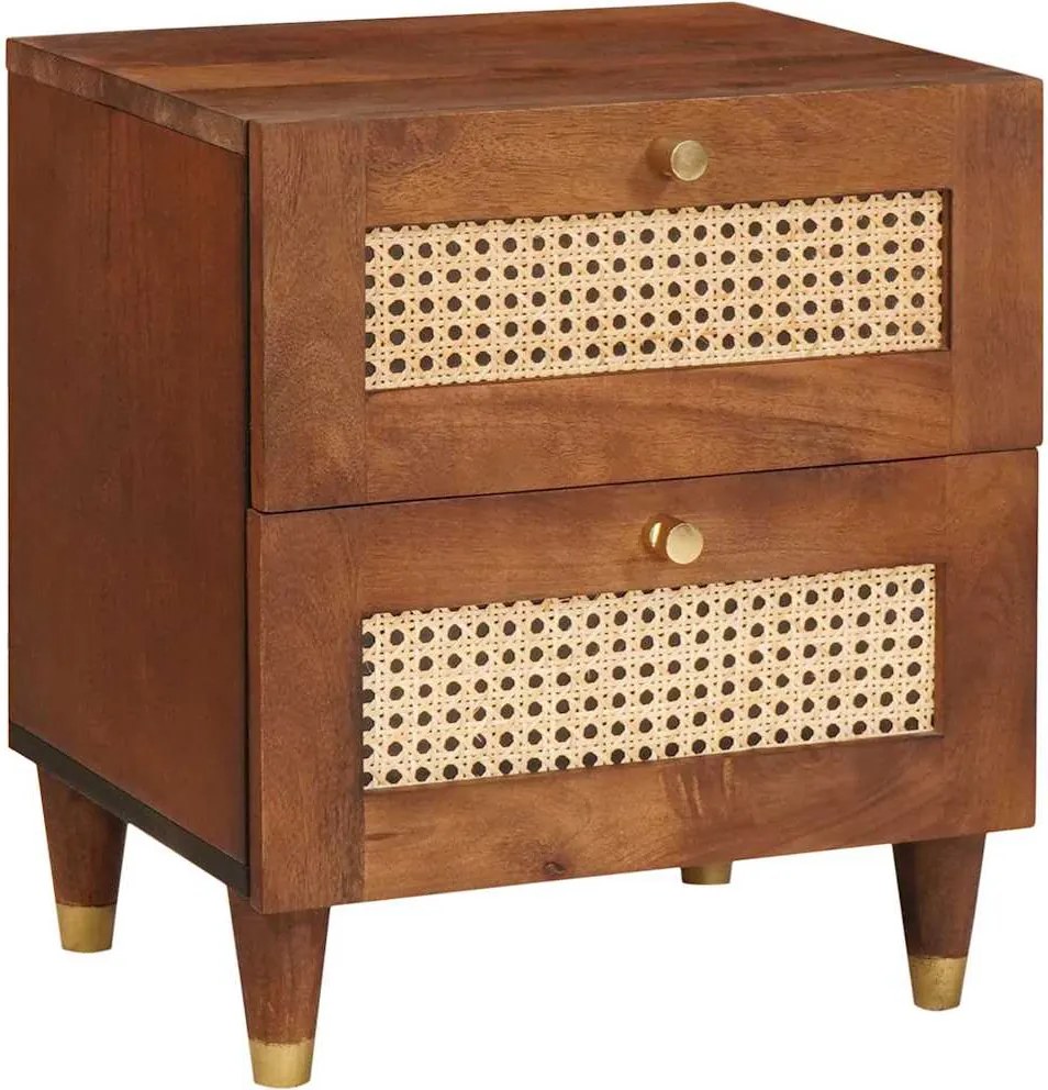 vidaXL Dulap de noapte Maro 40 x 33,5 x 46 cm Lemn masiv de acacia