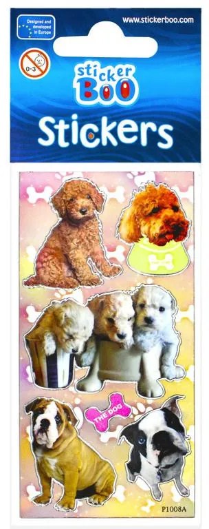 Câine autocolant cu decorațiuni argintii