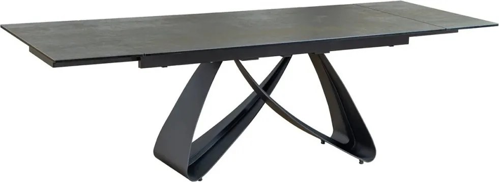 Masa Extensibila cu Blat Ceramic, Negru, INFINITY 180-220-260cm
