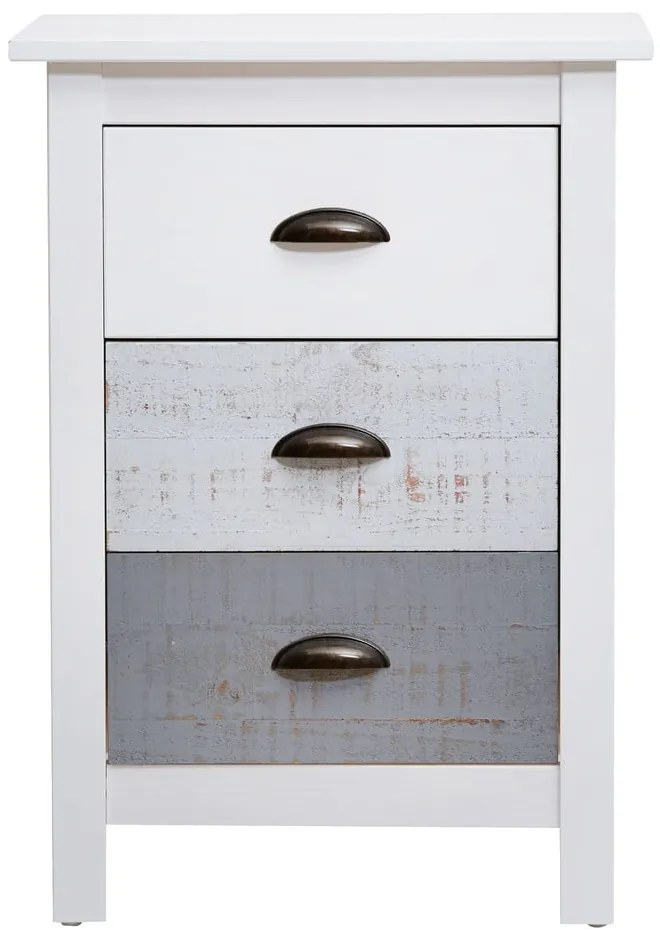 Noptieră Marckeric Romantica, alb - gri