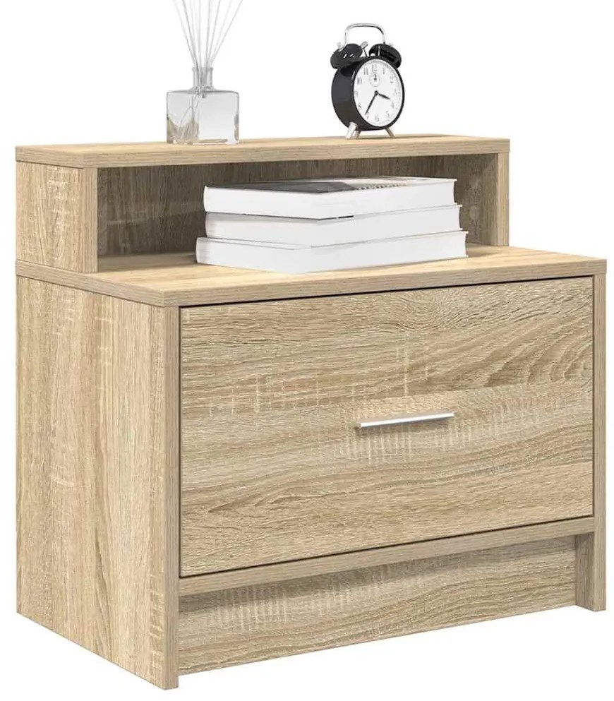 vidaXL Noptiere cu sertar 2 buc. Stejar Sonoma 51x31x47 cm