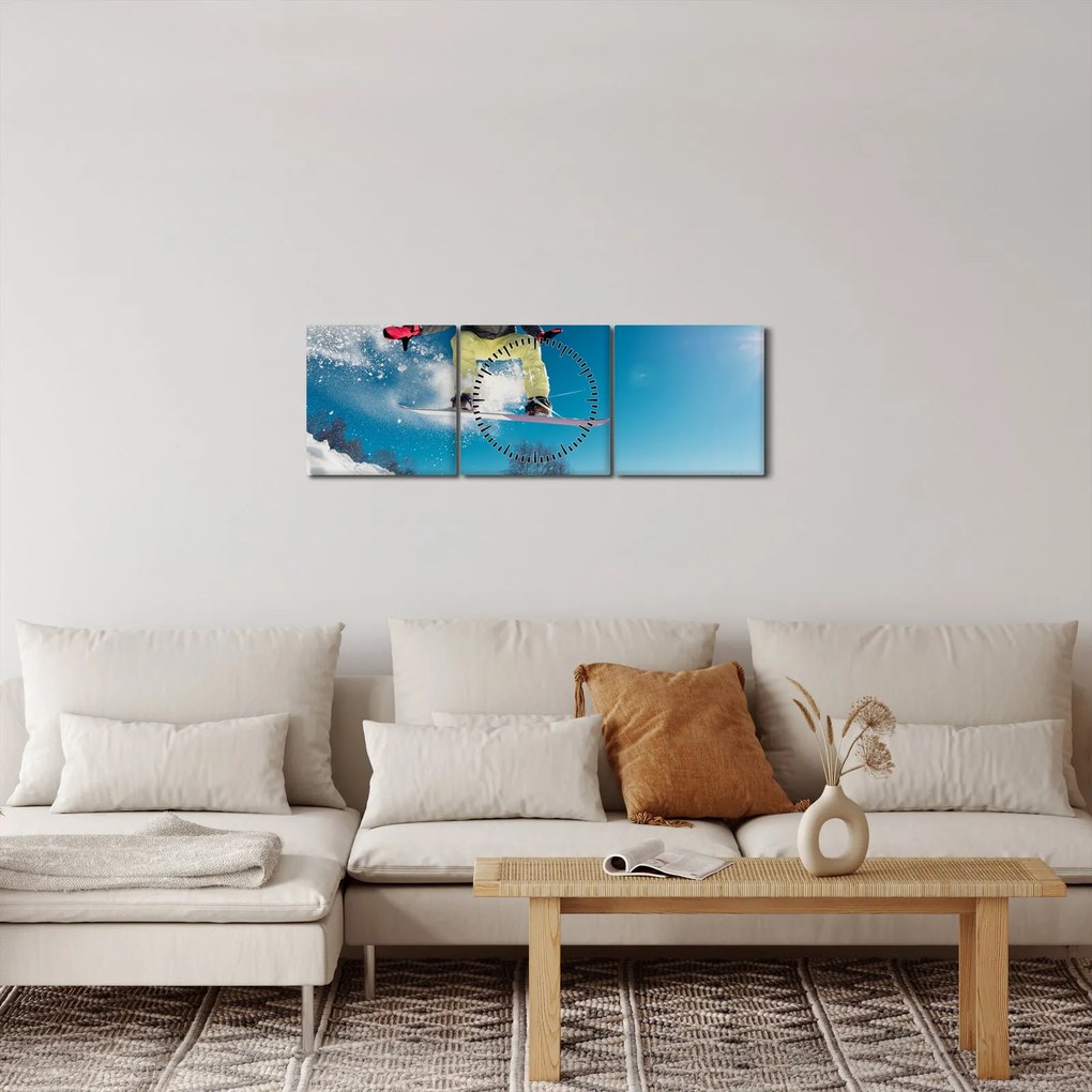 Tablou - Snowboarder (cu ceas) (90x30 cm)