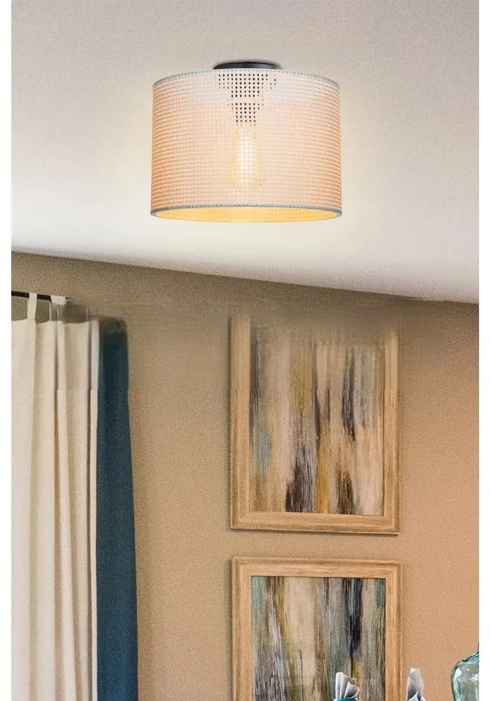 Plafonieră crem cu abajur textil ø 30 cm Goza – Squid Lighting