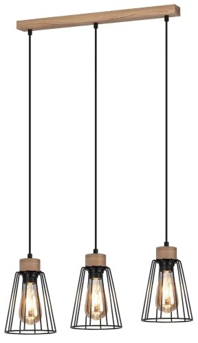 Lustră pe cablu Spot-Light 1311374 ORAZIO 3xE27/60W/230V stejar