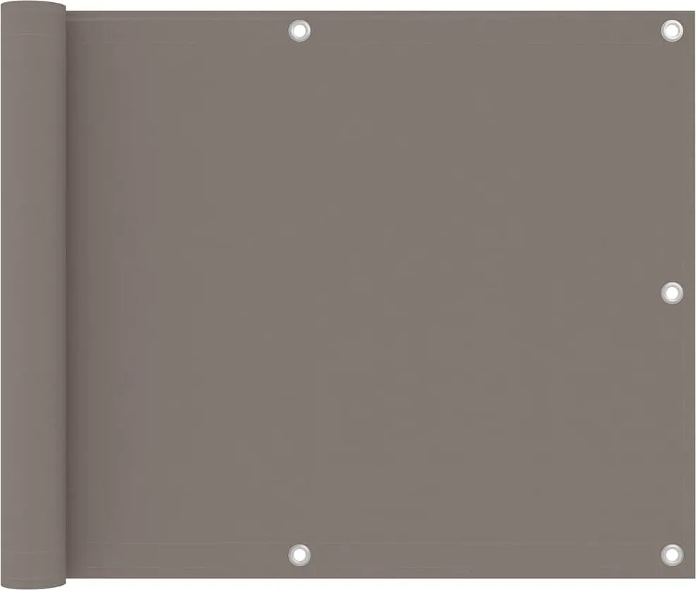 vidaXL Paravan de balcon, gri taupe, 75x600 cm, țesătură oxford