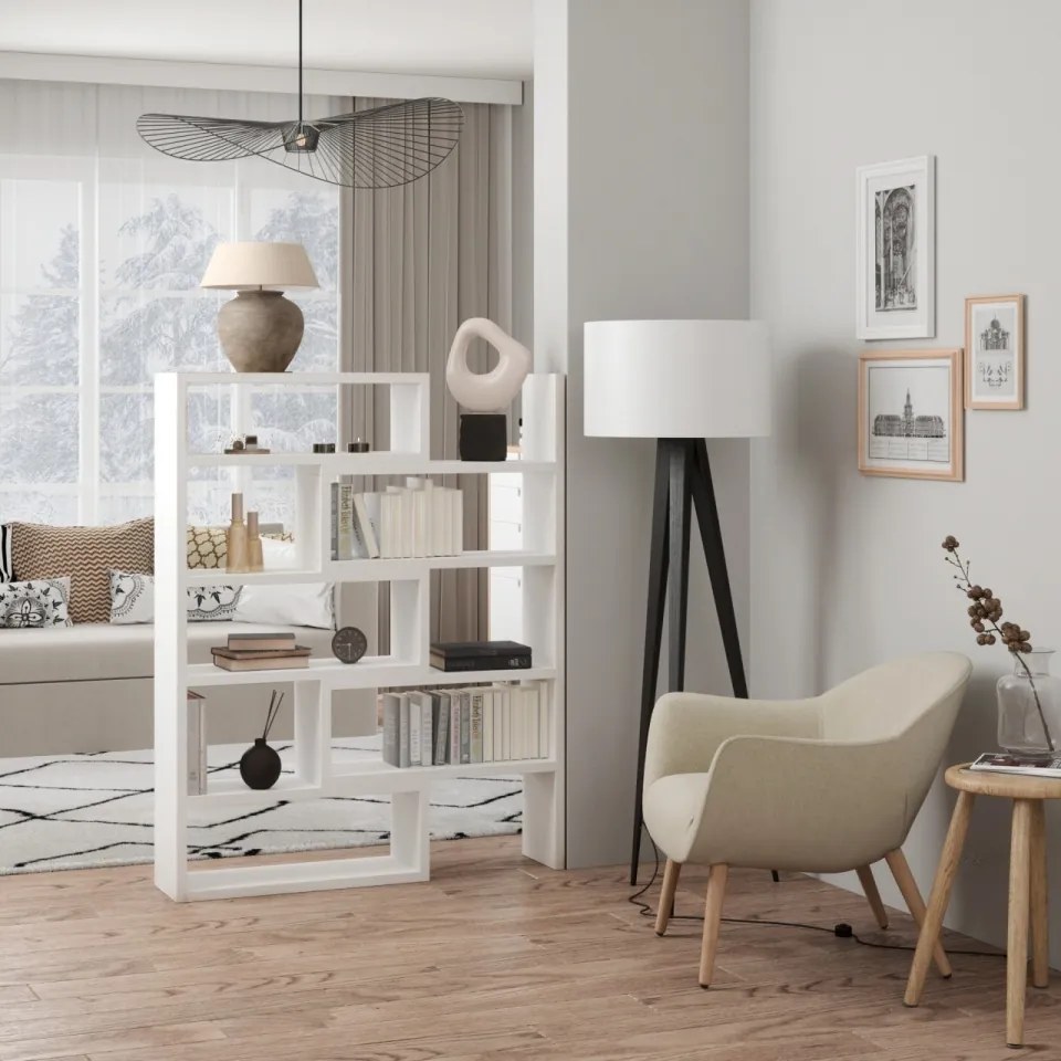 Biblioteca 75-125x138 cm, Kardal, ADRK Furniture (Culoare: Natural / Natural)