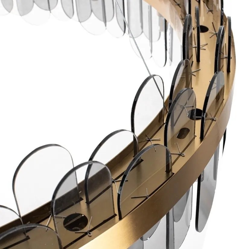Lustra suspendata design modern Glamor 100 fumuriu