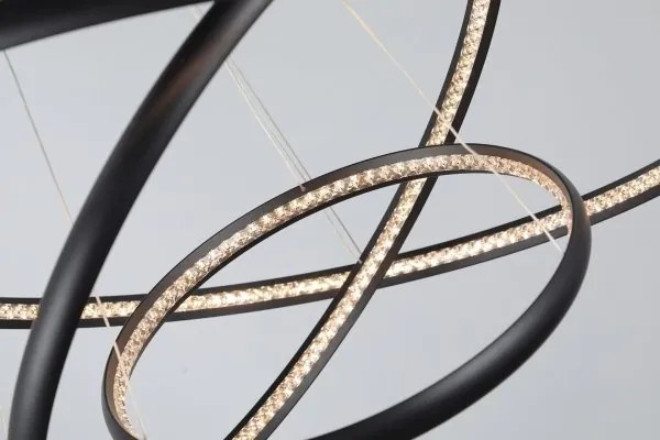 Lustra LED suspendata design modern circular Brighton 3 BK