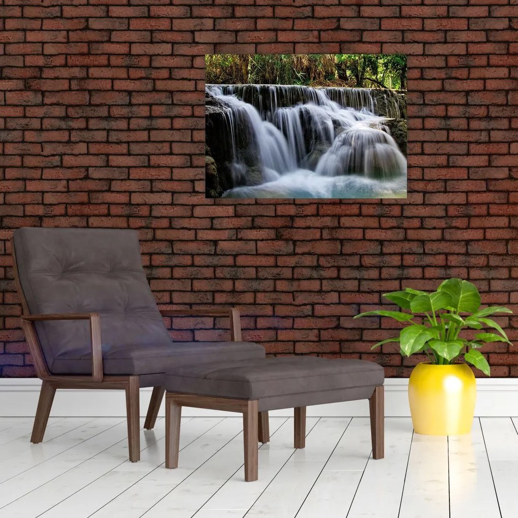 Tablou pe sticlă - Cascadele (70x50 cm)