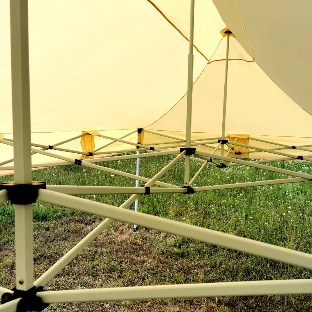 Cortină de petrecere 3x6m cu structură tip foarfecă (3 pereți) - Construcție din oțel și pânză 330g/m² - cu 3 pereți - Alb