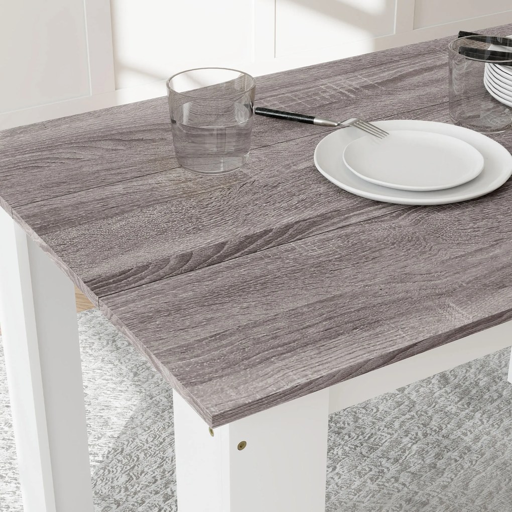 HOMCOM Masă Modernă de Dining pentru 4-6 Persoane 120x69x75 cm Gri și Alb | Aosom Romania