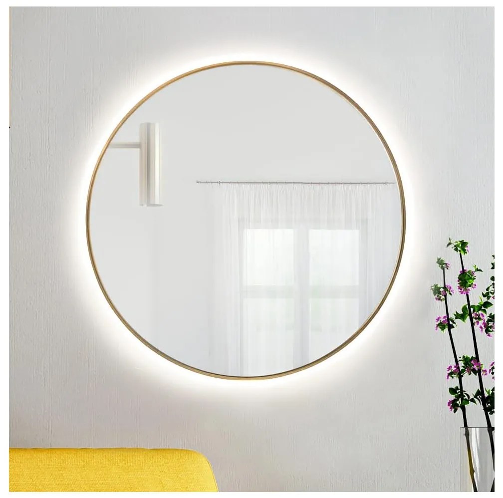 Baltica Design - Oglindă LED BRIGHT cu iluminare LED integrată 15W/230V 4500K Ø 90 cm IP65 aurie