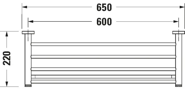 Duravit 99251000 - Cuier de perete pentru prosoape D-CODE 65 cm, crom lucios