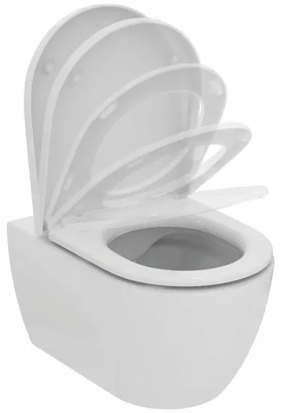 Set vas WC suspendat Ideal Standard Ellisse rimless cu capac softclose alb