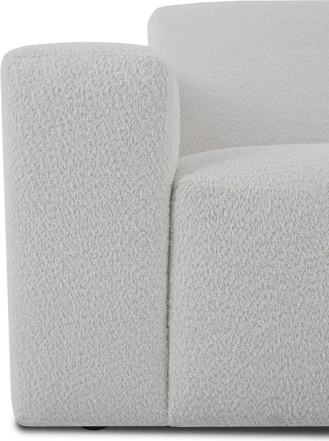 Modul pentru canapea alb cu tapițerie din stofă bouclé (cu colț pe partea stângă ) Roxy – Scandic
