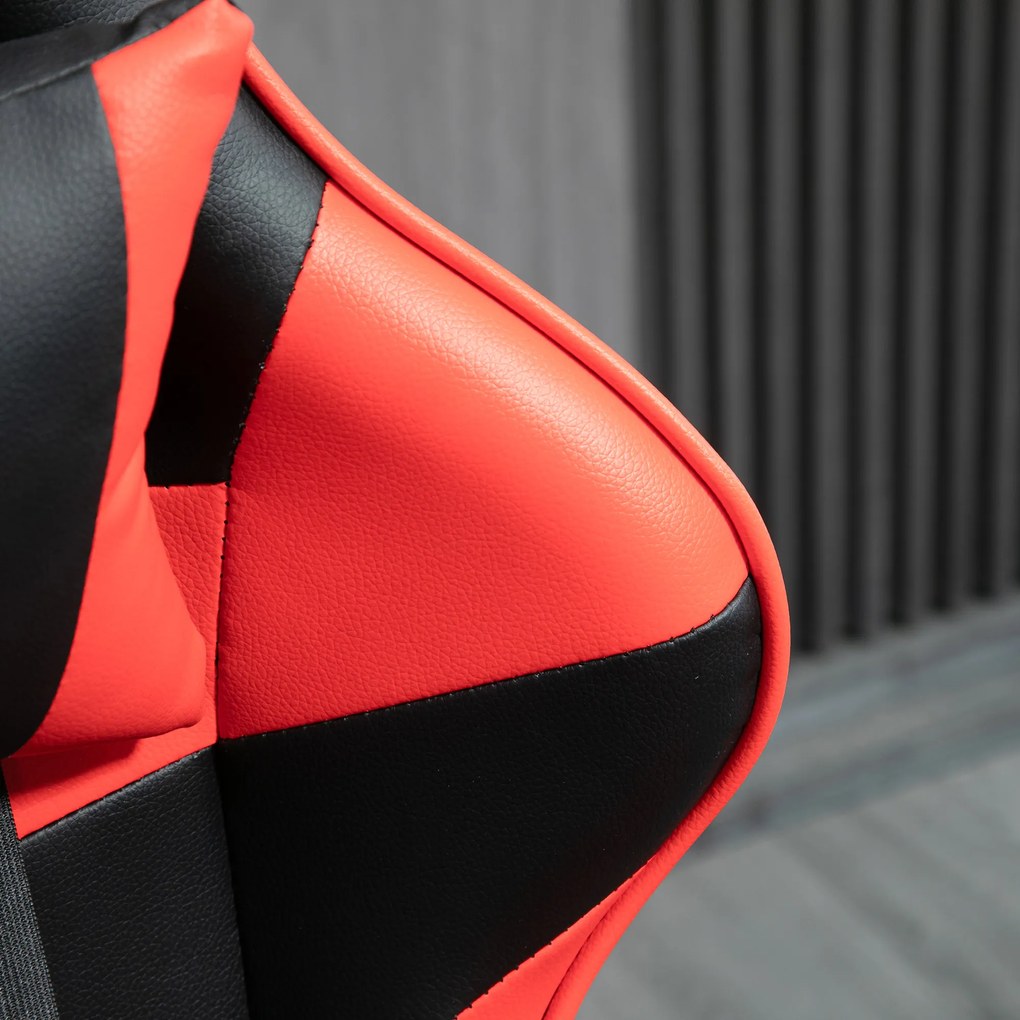 Vinsetto Fotoliu gaming fotoliu de birou chaise gamer cu suport pentru cap ergonomic înălțime reglabilă spătar inclinabil până la 135° | Aosom Romania