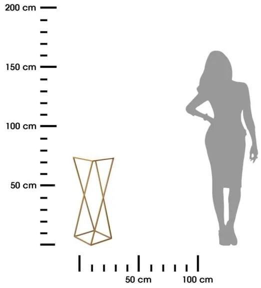 Suport pentru flori 70x24 cm, culoare aurie