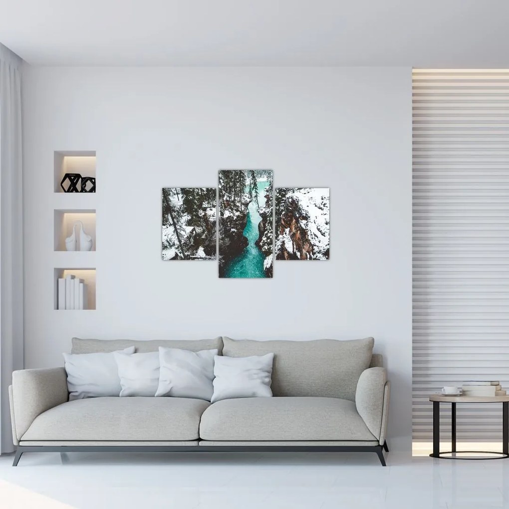 Tablou - râul de munte iarna (90x60 cm)
