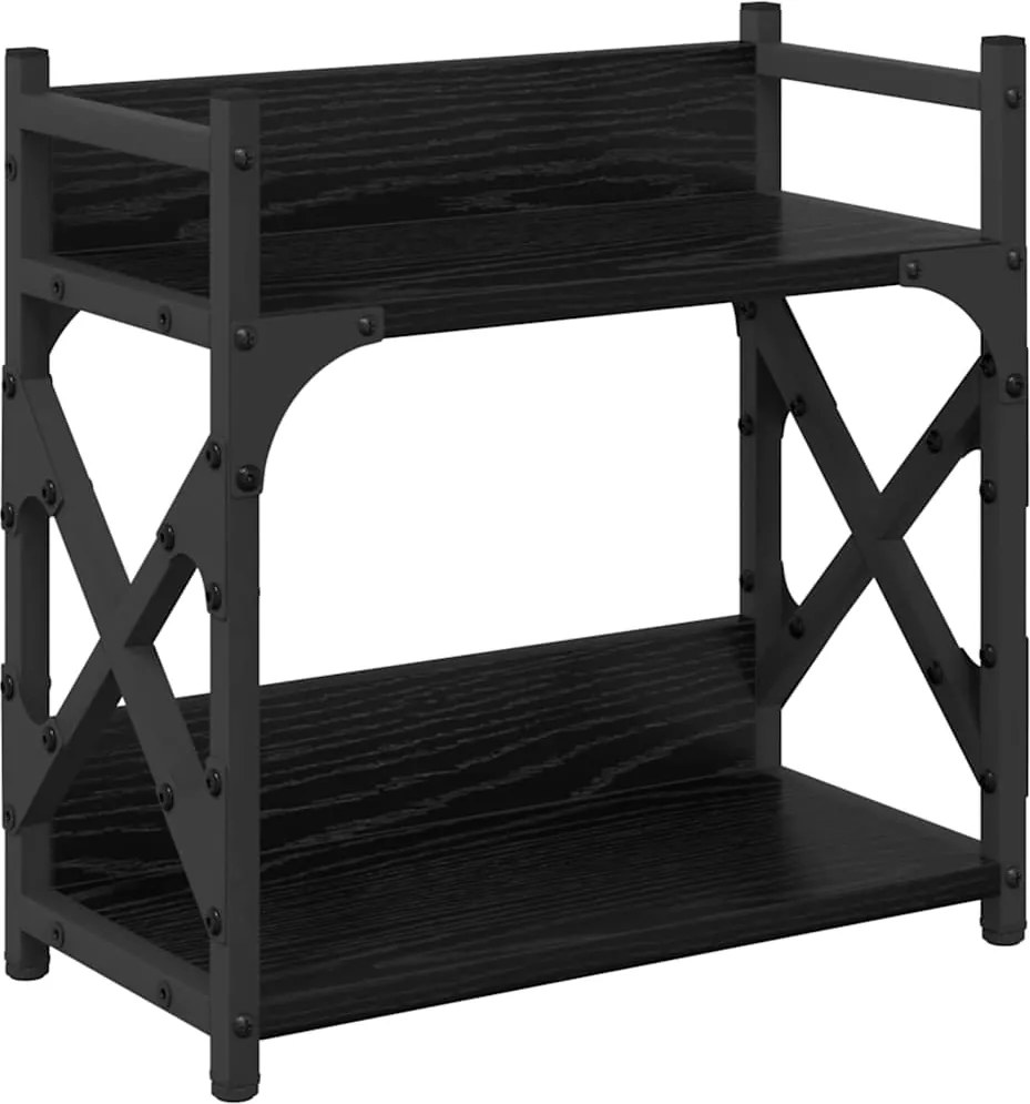 vidaXL Suport pentru imprimantă Stejar Negru 40 x 20 x 40 cm