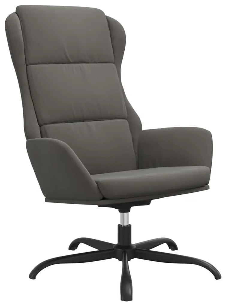 341421 vidaXL Scaun de relaxare, gri închis, piele întoarsă ecologică