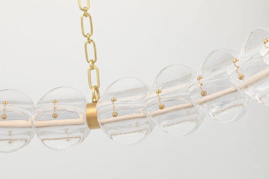 Lustra Circulara, Sticla Texturata, Design Lux, Auriu, Lindley