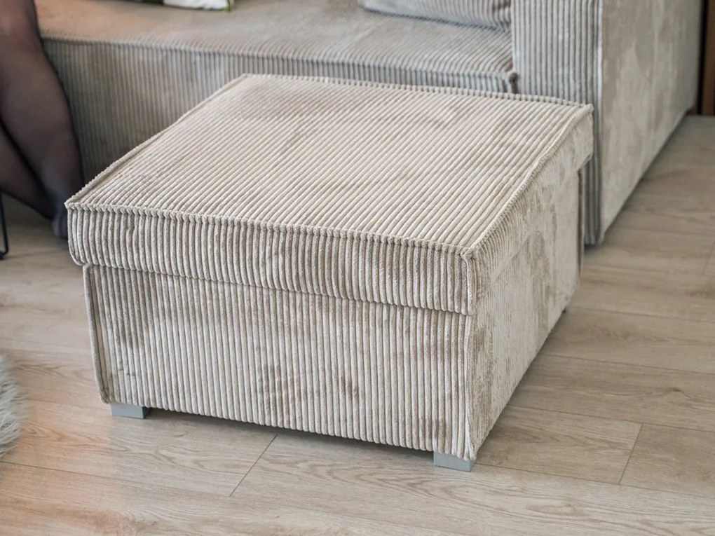 Taburet gri inchis SMART COSARO cu spatiu de depozitare 65x65 cm