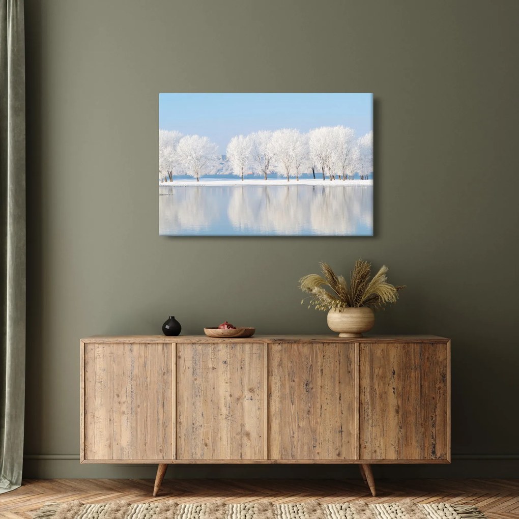 Tablou cu peisaj de iarnă (90x60 cm)