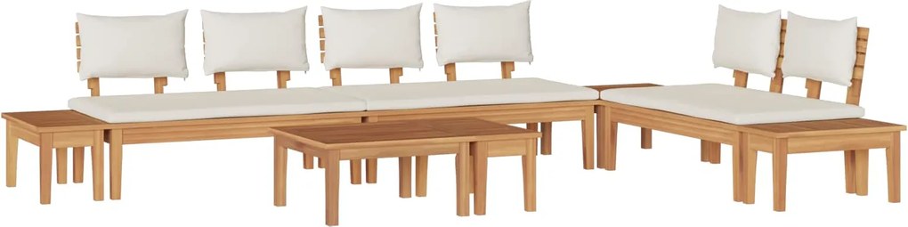 vidaXL Set de canapele pentru grădină 5 pcs Maro și Crem