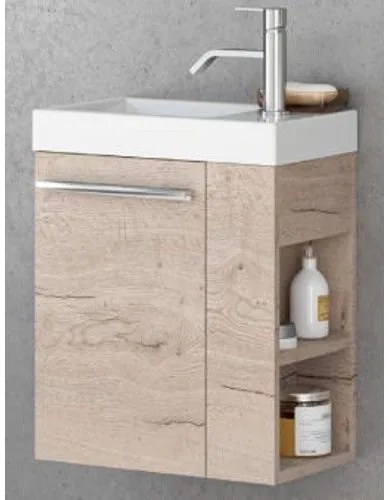 Set mobilier baie (masca si lavoar) Kolpa San Kiki 51x25xH51 cm, deschidere stanga, bej (craftwood)