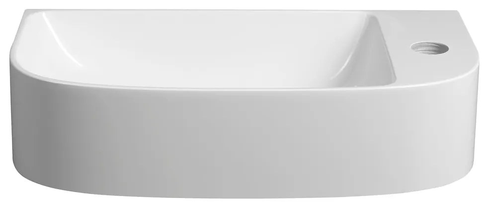 Chiuvetă mică pentru WC albă din compozit mineral 44x22 cm Alga – Sapho