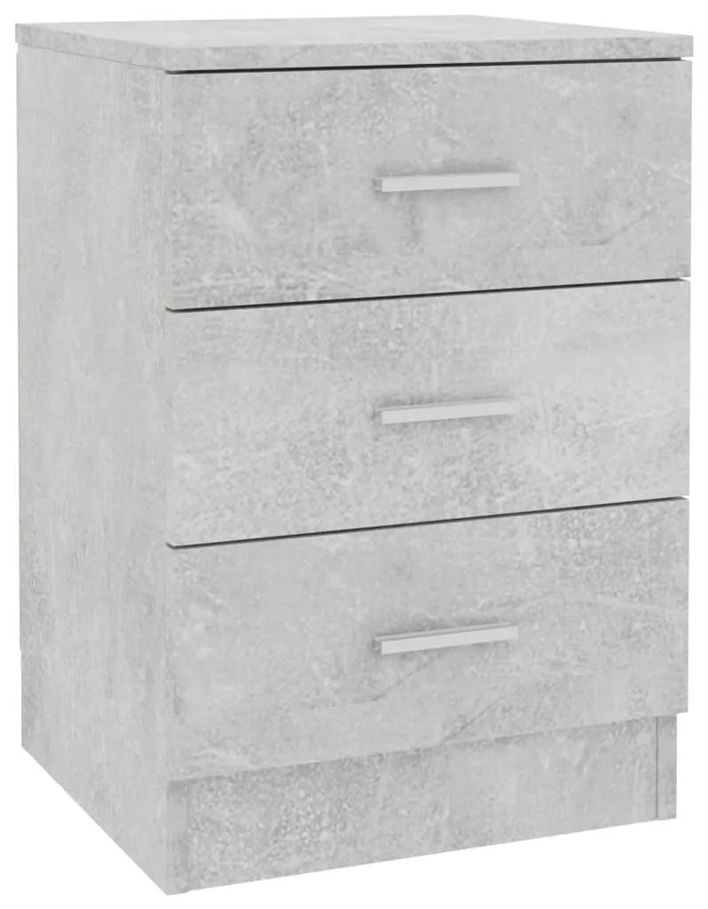 800458 vidaXL Noptieră, gri beton, 38x35x56 cm, lemn prelucrat