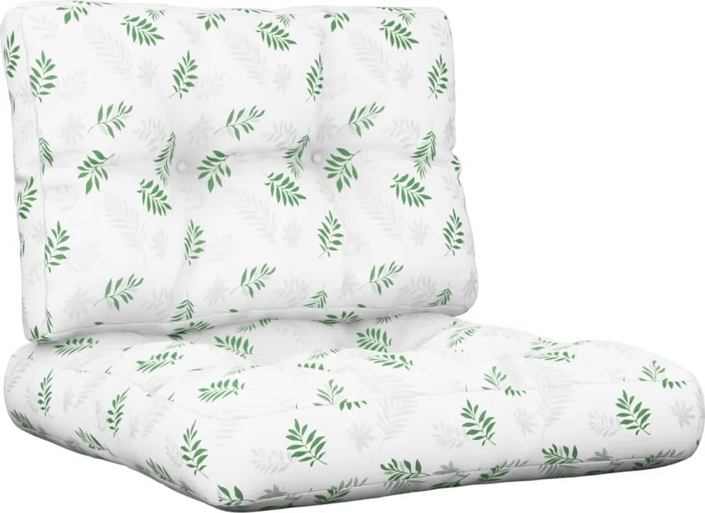 vidaXL Perne de paleți, 2 buc., model cu frunze, textil