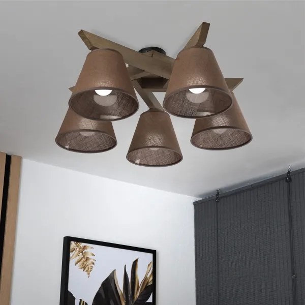 Lustră LED aplicată Brilagi ANTHONY 5xE14/40W/230V stejar nuc/maro