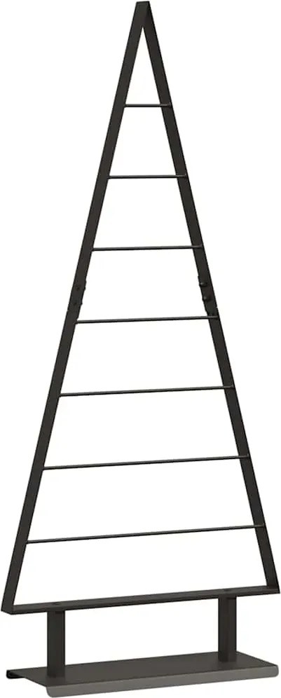 vidaXL Pom de Crăciun din metal cu suport Negru 125,5 cm Oțel