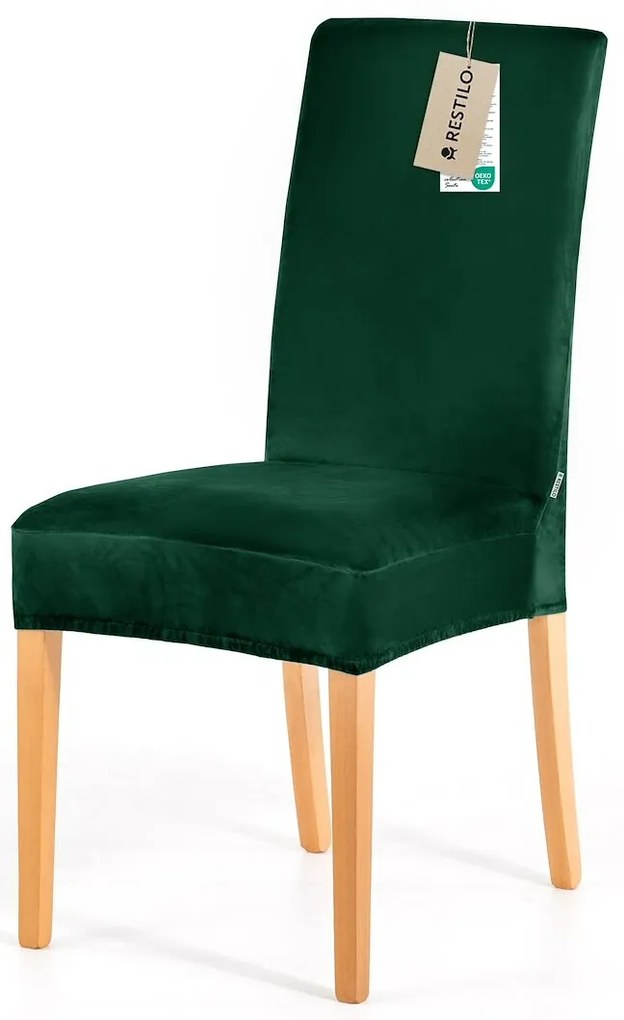 Restilo Husă pentru scaun Sento verde închis, 48 x48 x 58 + 10 cm, set de 6 bucăți