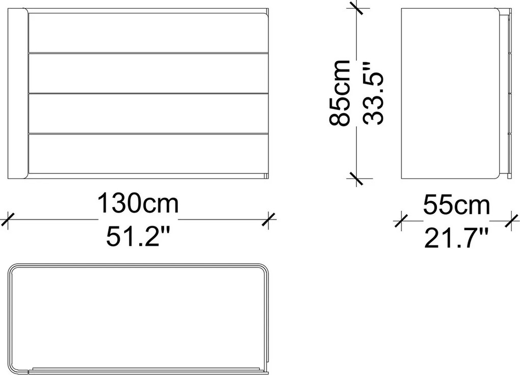 Comodă lemn masiv Sophia 130cm