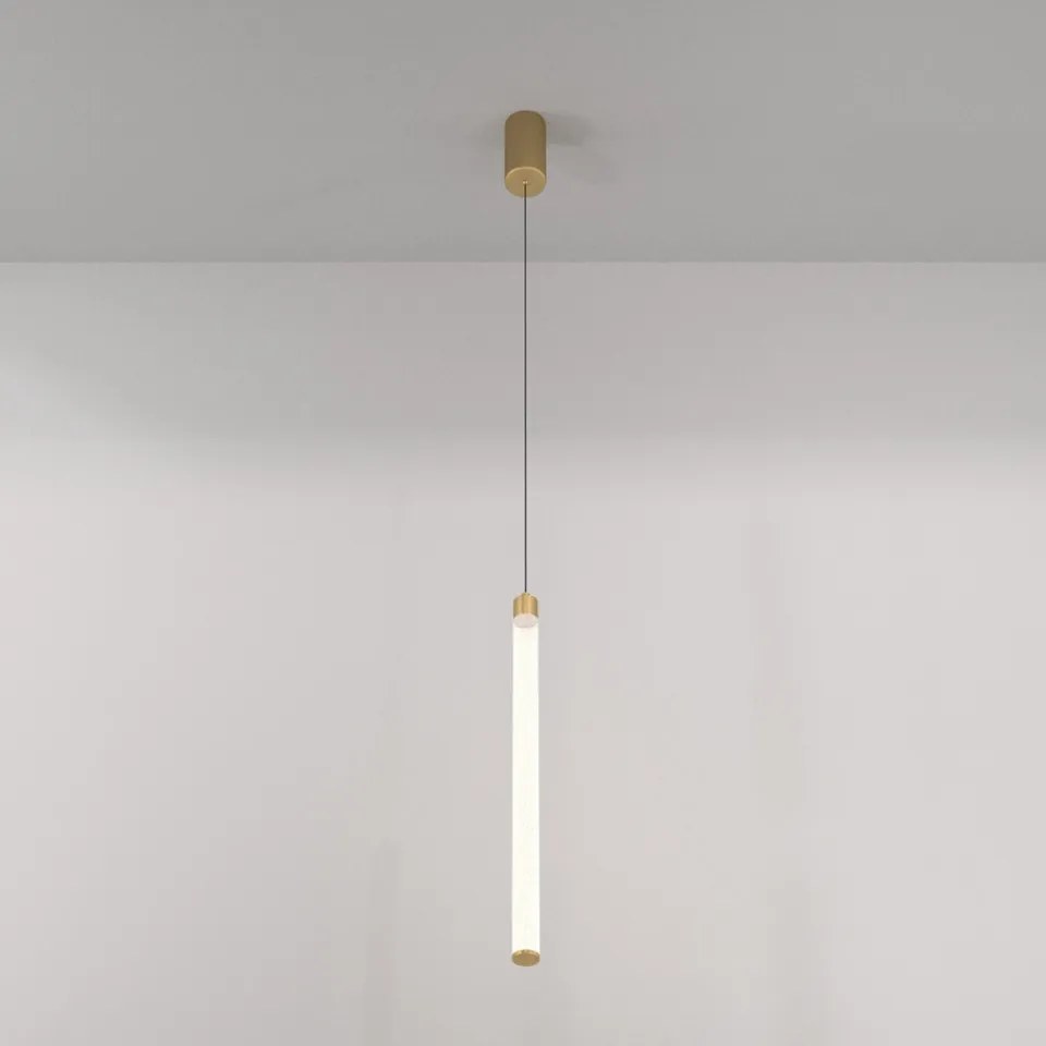 Pendul modern auriu liniar cu led Maytoni Ray 3000k M