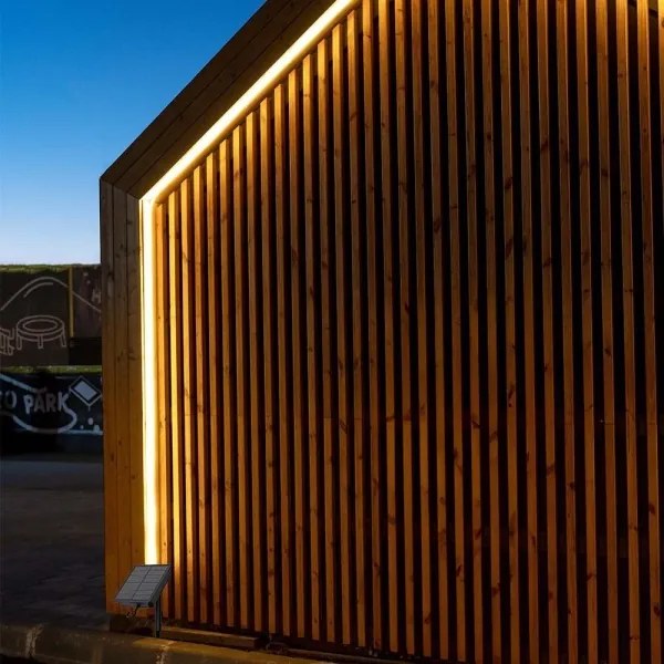 Banda solară LED reglabilă 1,2W 3,7V 3000K IP67, 5m