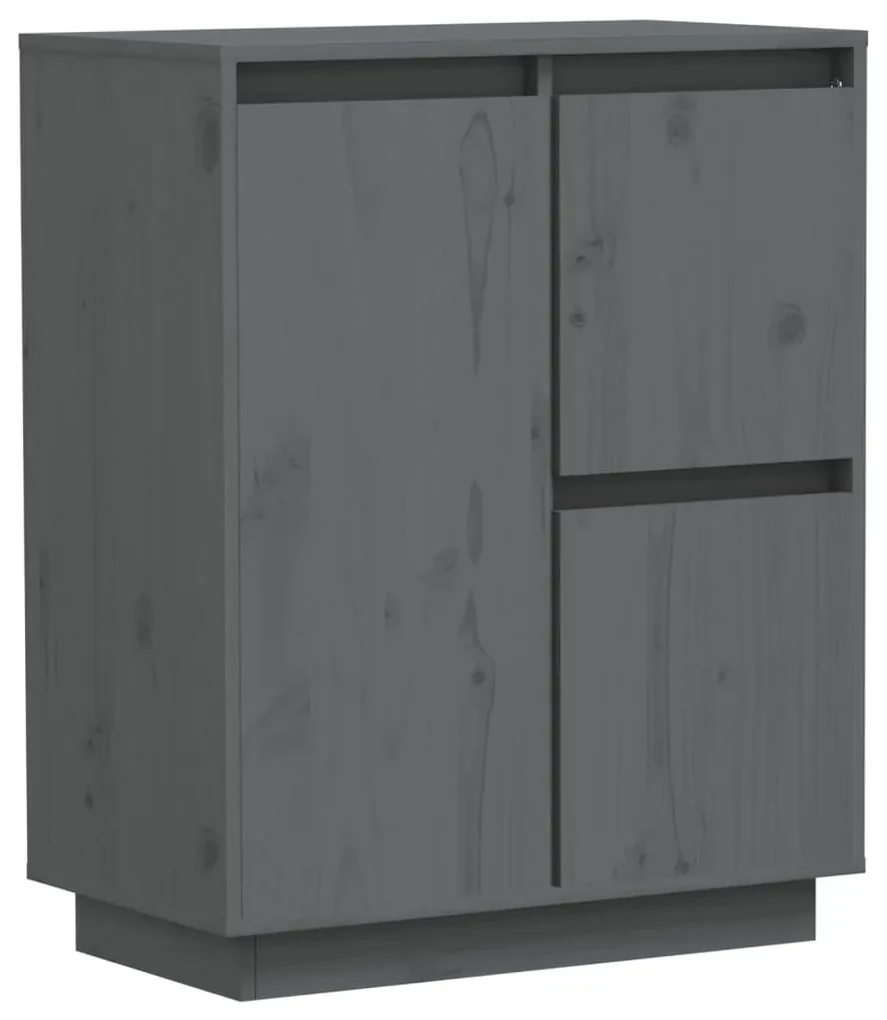 813392 vidaXL Servantă, gri, 60x34x75 cm, lemn masiv de pin
