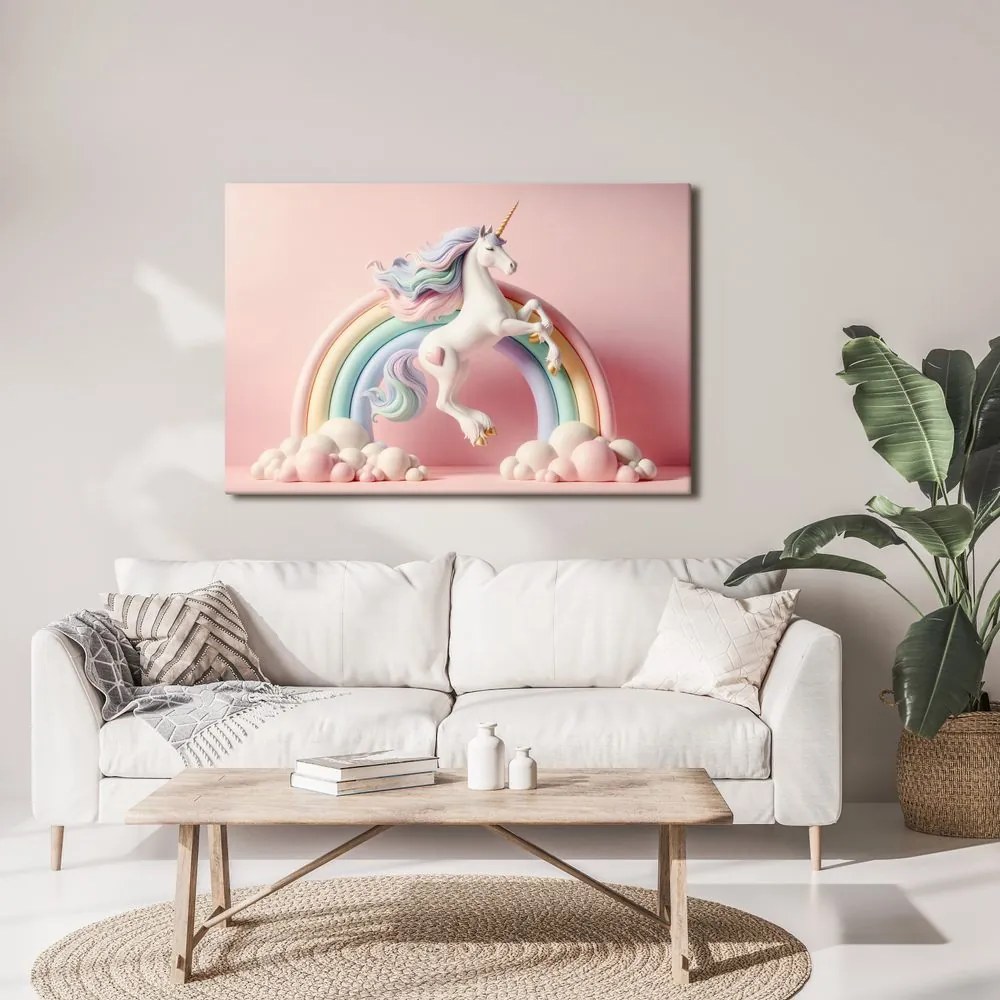 Tablou unicorn magic cu curcubeu